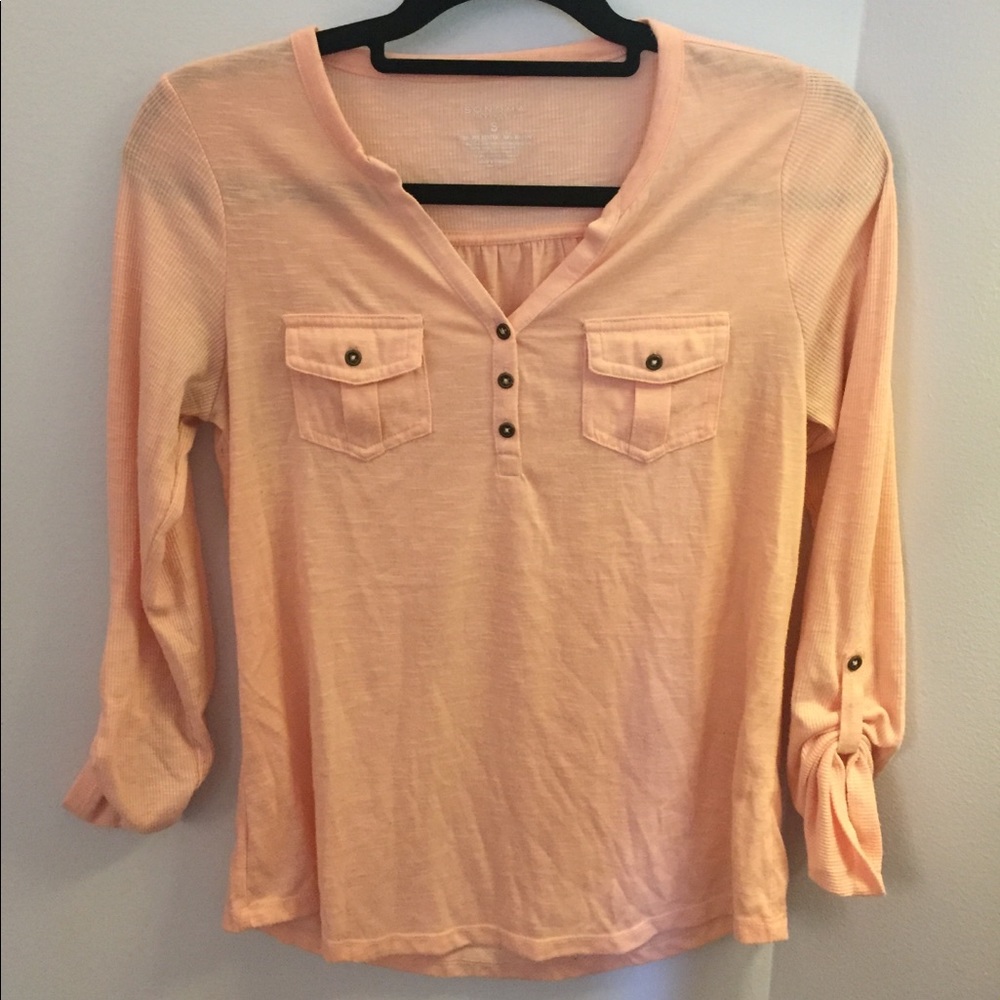 Peach blouse with buttons